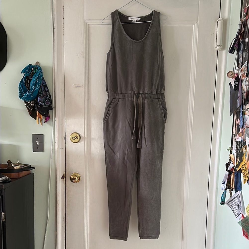 Grey jumpsuit/romper. NWOT. Never worn. Very soft and comfortable!